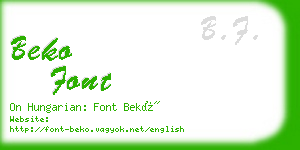 beko font business card